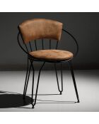 2 chaises istanbul 965 noir/beige - 60x76.5x50 cm